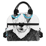 Hipster Jack Russell Terrier Print Insulated Lunch Bag