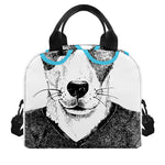 Hipster Jack Russell Terrier Print Insulated Lunch Bag