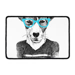 Hipster Jack Russell Terrier Print Kitchen Mat