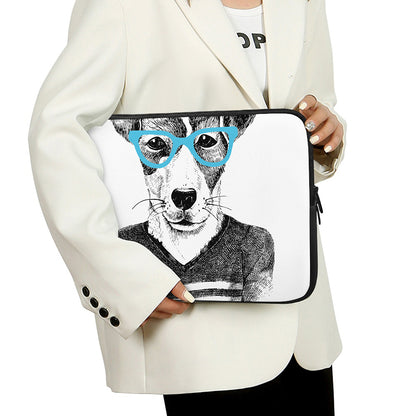 Hipster Jack Russell Terrier Print Laptop Sleeve
