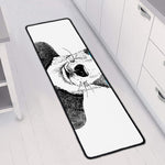 Hipster Jack Russell Terrier Print Long Kitchen Mat