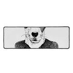 Hipster Jack Russell Terrier Print Long Kitchen Mat