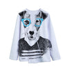 Hipster Jack Russell Terrier Print Long Sleeve Short Coat