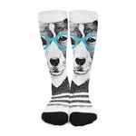 Hipster Jack Russell Terrier Print Long Socks