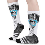 Hipster Jack Russell Terrier Print Long Socks