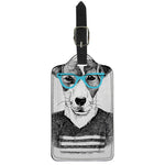 Hipster Jack Russell Terrier Print Luggage Tag