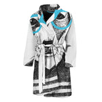 Hipster Jack Russell Terrier Print Men's Bathrobe