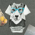 Hipster Jack Russell Terrier Print Men's Bodysuit