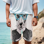 Hipster Jack Russell Terrier Print Men's Cargo Shorts