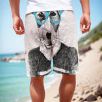 Hipster Jack Russell Terrier Print Men's Cargo Shorts