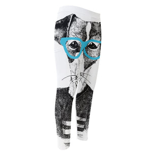 Hipster Jack Russell Terrier Print Men's Compression Pants