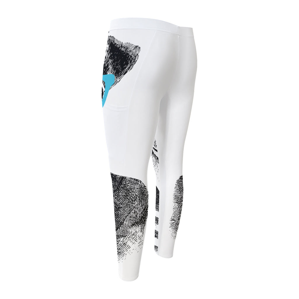 Hipster Jack Russell Terrier Print Men's Compression Pants