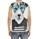 Hipster Jack Russell Terrier Print Men's Fitness Tank Top