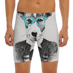 Hipster Jack Russell Terrier Print Men's Long Boxer Briefs