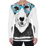Hipster Jack Russell Terrier Print Men's Long Sleeve T-Shirt