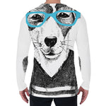 Hipster Jack Russell Terrier Print Men's Long Sleeve T-Shirt
