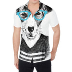 Hipster Jack Russell Terrier Print Men's Shirt