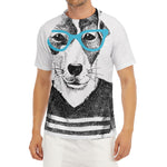 Hipster Jack Russell Terrier Print Men's Short Sleeve Rash Guard