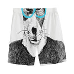 Hipster Jack Russell Terrier Print Men's Sports Shorts