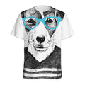 Hipster Jack Russell Terrier Print Men's Athletic T-Shirt
