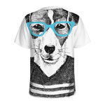Hipster Jack Russell Terrier Print Men's Sports T-Shirt