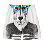 Hipster Jack Russell Terrier Print Men's Swim Trunks