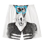 Hipster Jack Russell Terrier Print Men's Swim Trunks