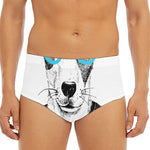 Hipster Jack Russell Terrier Print Men's Triangle Swim Briefs