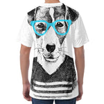 Hipster Jack Russell Terrier Print Men's Velvet T-Shirt