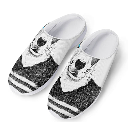 Hipster Jack Russell Terrier Print Mesh Casual Shoes