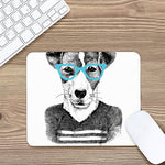 Hipster Jack Russell Terrier Print Mouse Pad