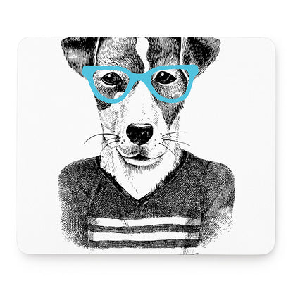 Hipster Jack Russell Terrier Print Mouse Pad
