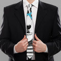 Hipster Jack Russell Terrier Print Necktie