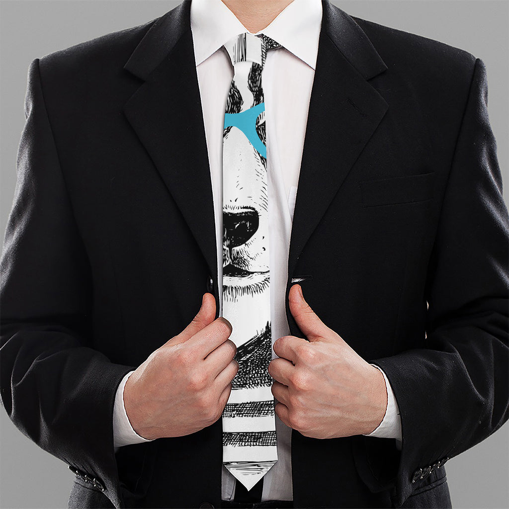 Hipster Jack Russell Terrier Print Necktie