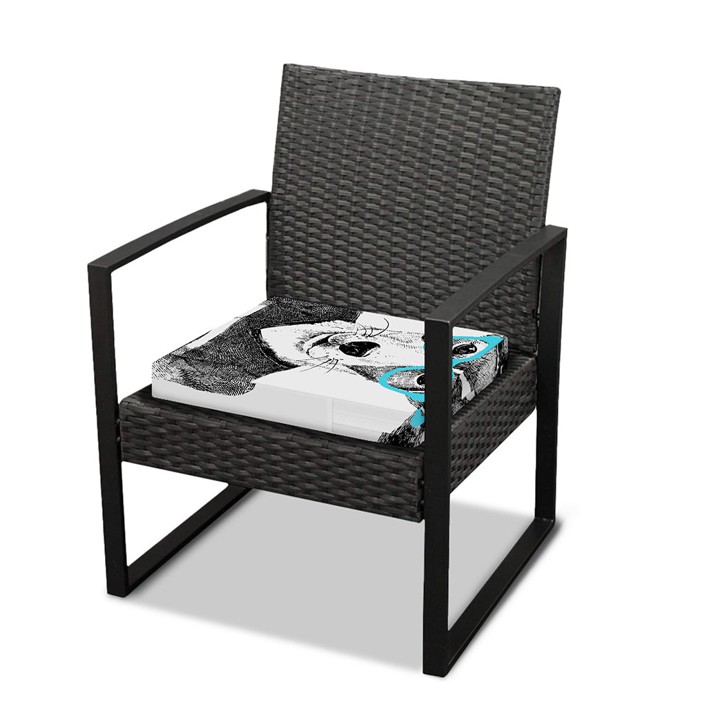 Hipster Jack Russell Terrier Print Outdoor Seat Cushion Cover