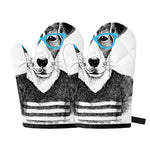 Hipster Jack Russell Terrier Print Oven Mitts