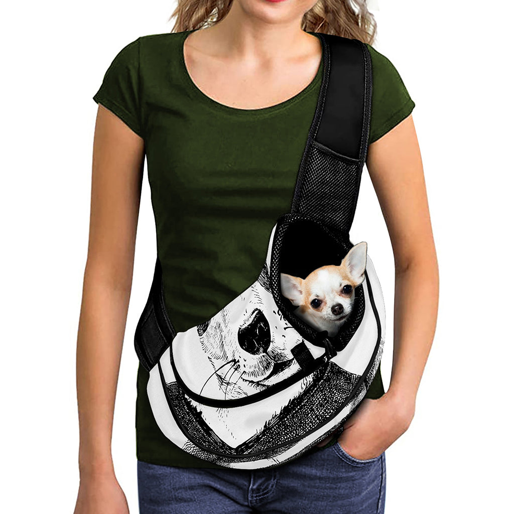 Hipster Jack Russell Terrier Print Pet Sling Carrier