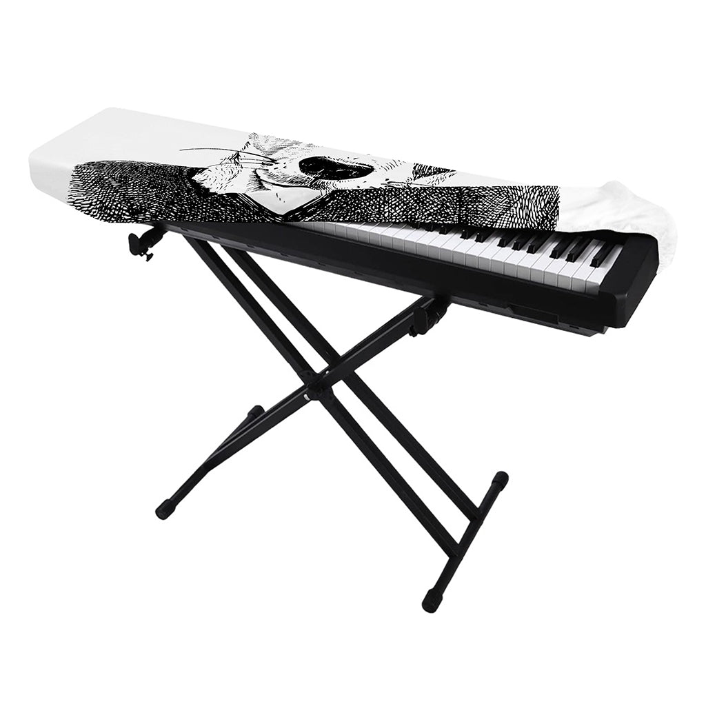 Hipster Jack Russell Terrier Print Piano Keyboard Cover