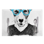 Hipster Jack Russell Terrier Print Placemat