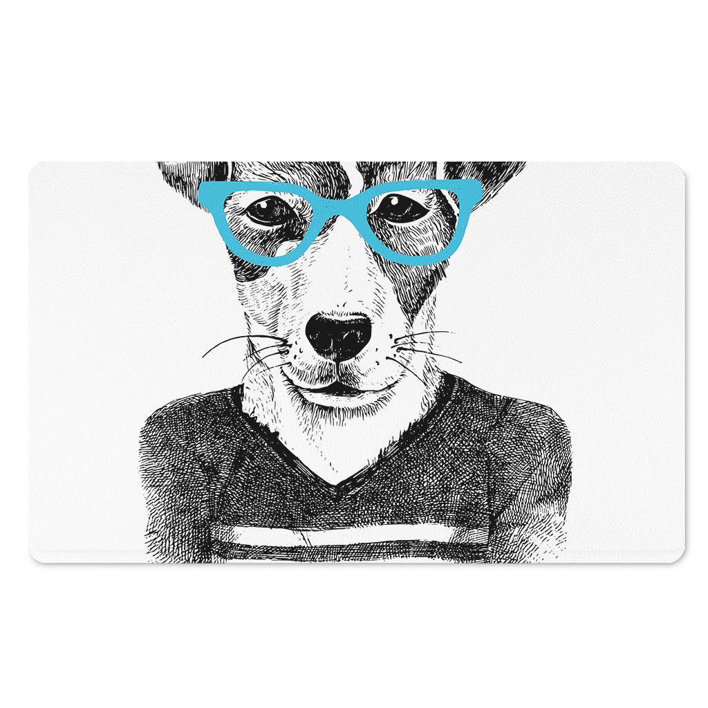 Hipster Jack Russell Terrier Print Polyester Doormat