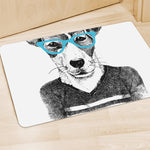 Hipster Jack Russell Terrier Print Polyester Doormat
