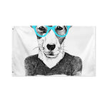 Hipster Jack Russell Terrier Print Polyester Flag