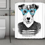 Hipster Jack Russell Terrier Print Polyester Shower Curtain