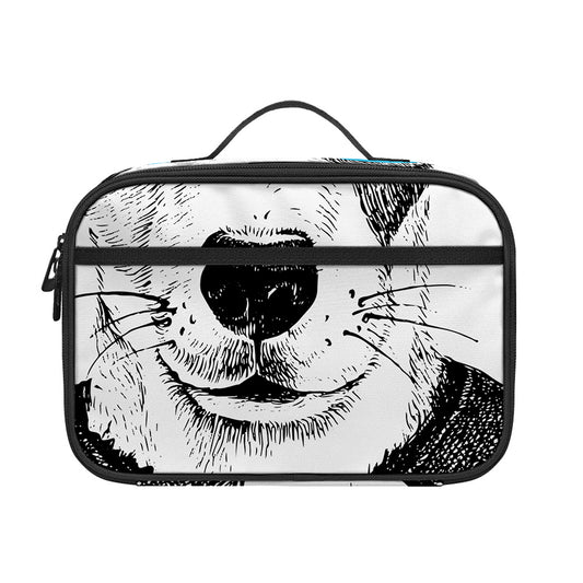Hipster Jack Russell Terrier Print Portable Lunch Bag