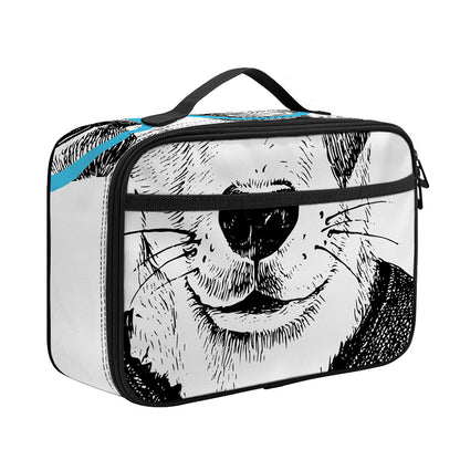 Hipster Jack Russell Terrier Print Portable Lunch Bag