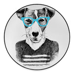 Hipster Jack Russell Terrier Print Round Floor Mat