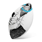 Hipster Jack Russell Terrier Print Rugby Ball