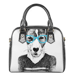 Hipster Jack Russell Terrier Print Shoulder Handbag