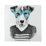 Hipster Jack Russell Terrier Print Silk Bandana