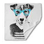 Hipster Jack Russell Terrier Print Silk Bandana